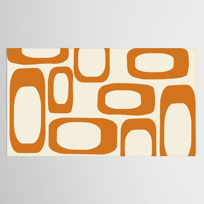 Mid Century Modern Shapes 1970s Orange #society6 #buyart  Tablecloth Gallery Image 2