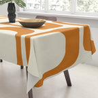 Mid Century Modern Shapes 1970s Orange #society6 #buyart  Tablecloth Gallery Image 3