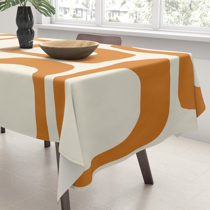 Mid Century Modern Shapes 1970s Orange #society6 #buyart  Tablecloth Gallery Image 3