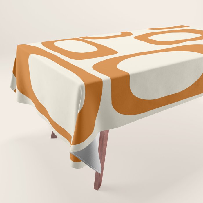 Mid Century Modern Shapes 1970s Orange #society6 #buyart  Tablecloth Gallery Image 1