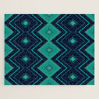 Indigo Teal Geo Jigsaw Puzzle Gallery Image 1