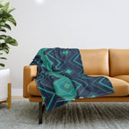 Indigo Teal Geo Throw Blanket Gallery Image 1