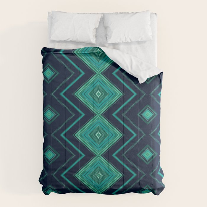 Indigo Teal Geo Comforter Gallery Image 6