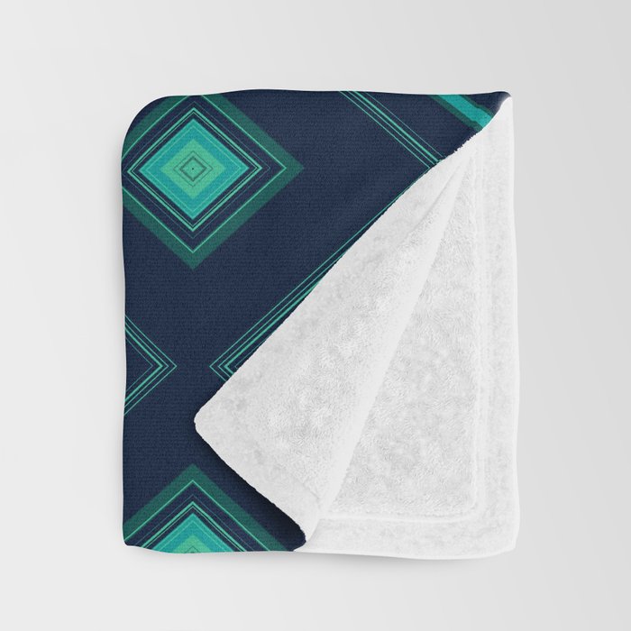 Indigo Teal Geo Throw Blanket Gallery Image 3