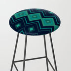 Indigo Teal Geo Stool Gallery Image 2