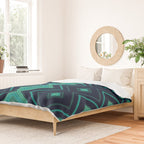 Indigo Teal Geo Duvet Cover Gallery Image 2