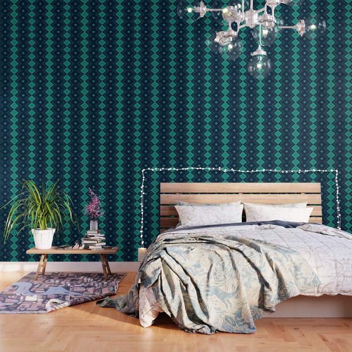 Indigo Teal Geo Wallpaper Gallery Image 1