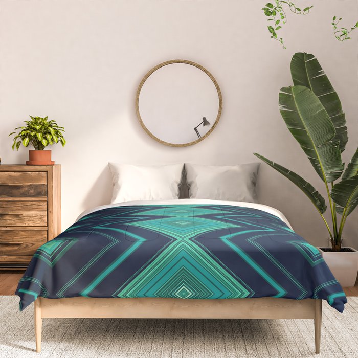 Indigo Teal Geo Comforter Gallery Image 3
