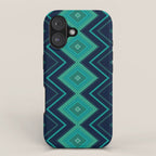 Indigo Teal Geo iPhone Case Gallery Image 1