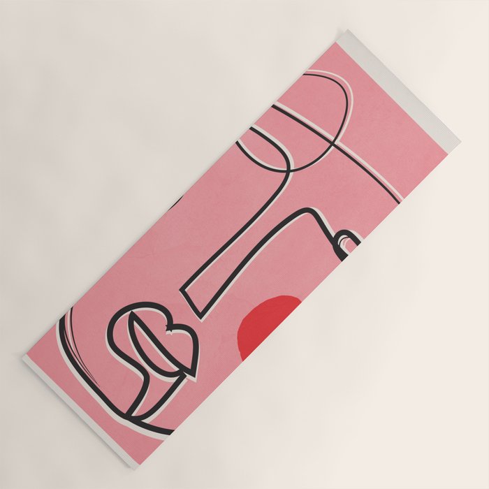 Abstract Face Line Art 02 Yoga Mat Gallery Image 1
