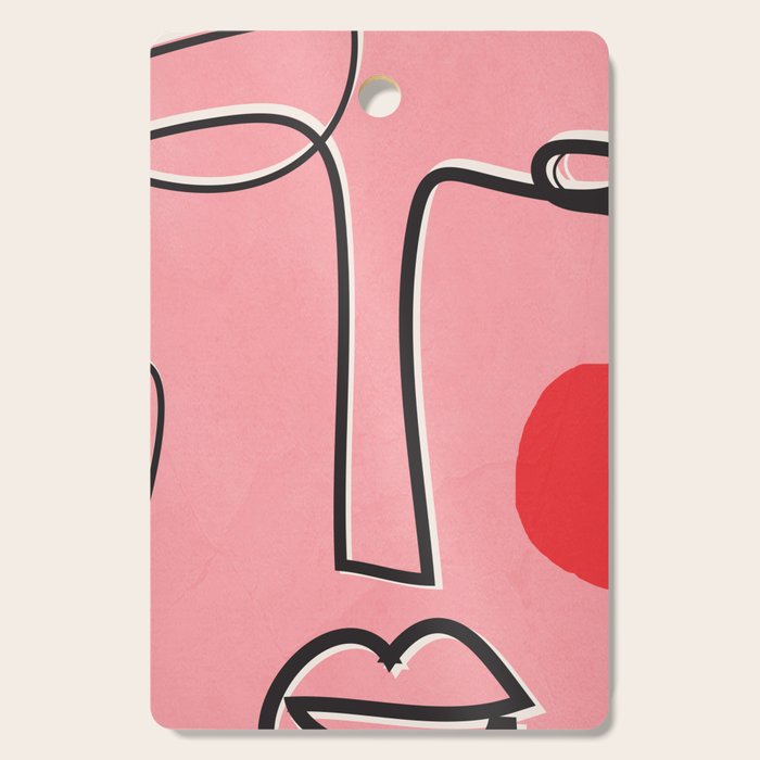 Abstract Face Line Art 02 Cutting Board Gallery Image 1
