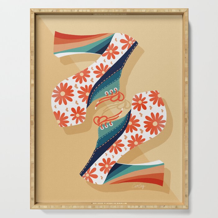 Disco Platforms â Retro Rainbow Serving Tray Gallery Image 1
