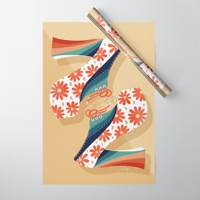 Disco Platforms â Retro Rainbow Wrapping Paper Gallery Image 1