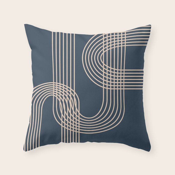 Lines in Midnight Throw Pillow Gallery Image 6