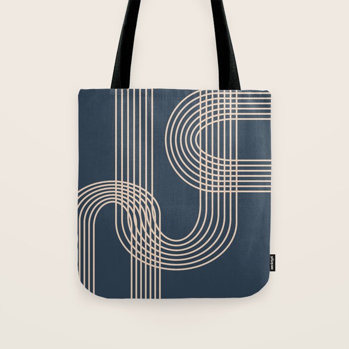 Lines in Midnight Tote Bag Gallery Image 1