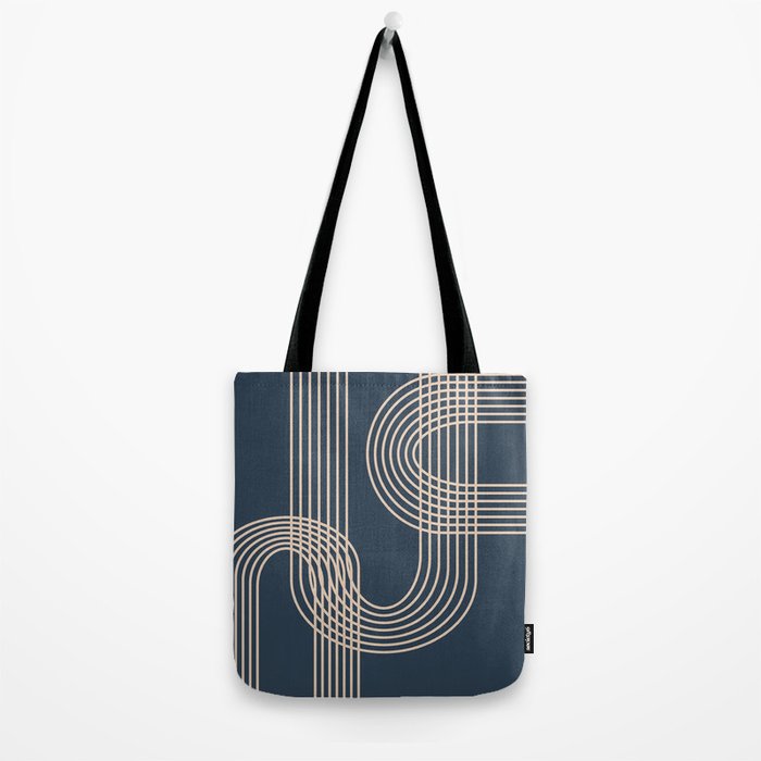 Lines in Midnight Tote Bag Gallery Image 2