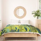 Wild Jungle Painting, Forest Dark Botanical Nature, Plants Tropical Eclectic Modern Illustration Duvet Cover Gallery Image 3