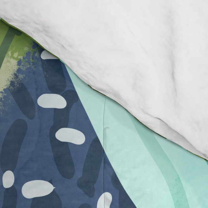 Wild Jungle Painting, Forest Dark Botanical Nature, Plants Tropical Eclectic Modern Illustration Comforter Gallery Image 4