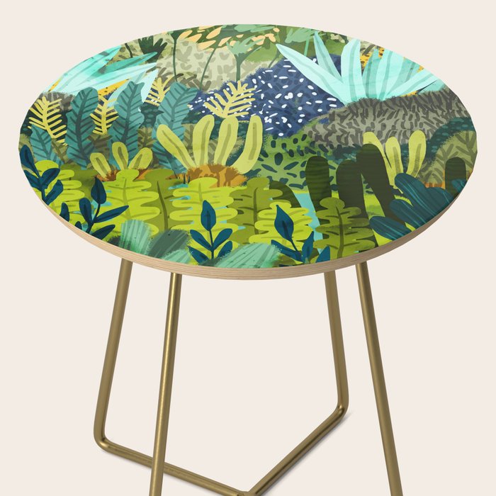 Wild Jungle Painting, Forest Dark Botanical Nature, Plants Tropical Eclectic Modern Illustration Side Table Gallery Image 2