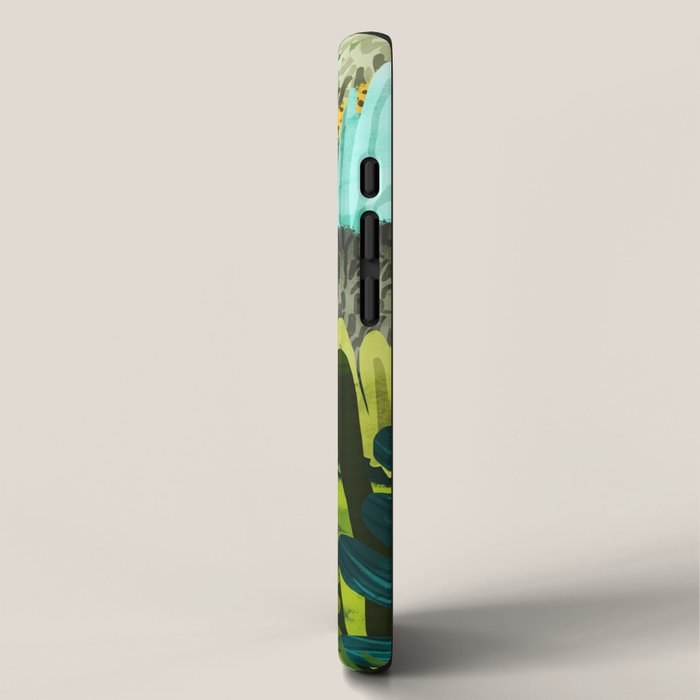 Wild Jungle Painting, Forest Dark Botanical Nature, Plants Tropical Eclectic Modern Illustration iPhone Case Gallery Image 2