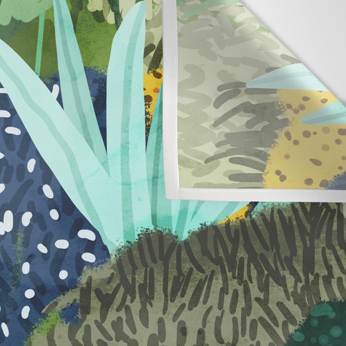 Wild Jungle Painting, Forest Dark Botanical Nature, Plants Tropical Eclectic Modern Illustration Wall Tapestry Gallery Image 3