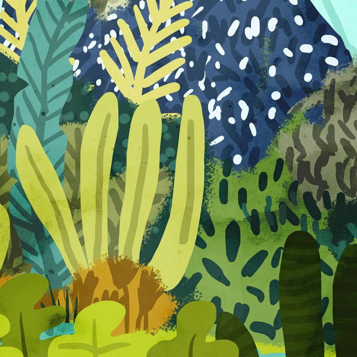 Wild Jungle Painting, Forest Dark Botanical Nature, Plants Tropical Eclectic Modern Illustration Coffee Mug Gallery Image 2