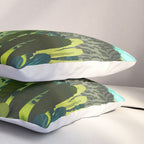 Wild Jungle Painting, Forest Dark Botanical Nature, Plants Tropical Eclectic Modern Illustration Pillow Sham Gallery Image 3