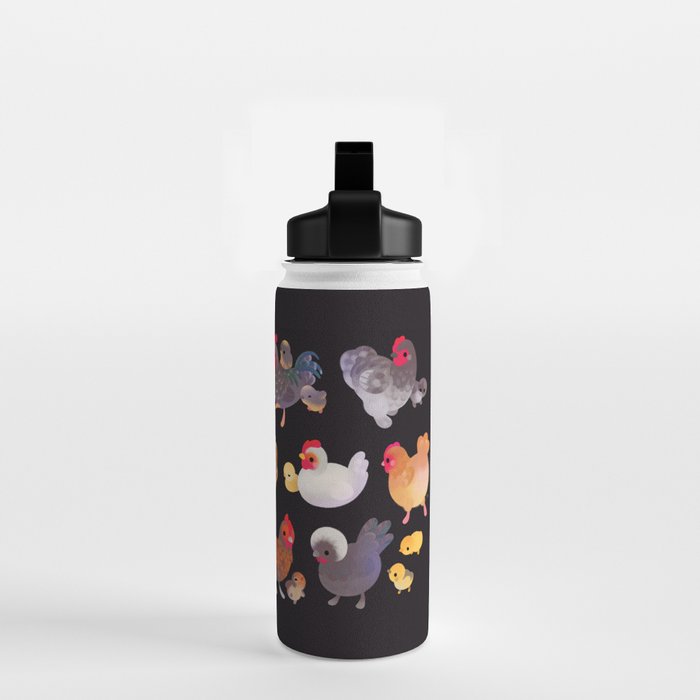 Chicken and Chick - dark Water Bottle Gallery Image 2