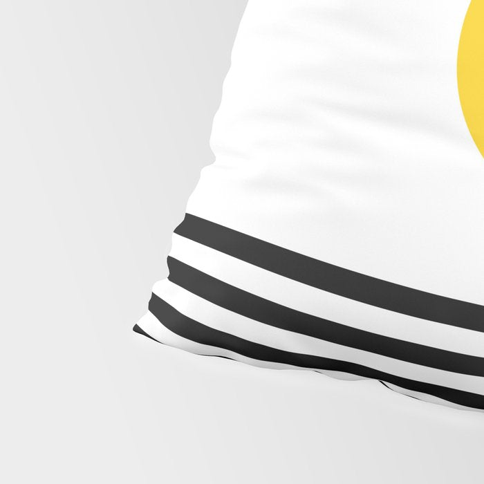 Midcentury Yellow Minimalist Sunset With Black Stripes Pillow Sham Gallery Image 4
