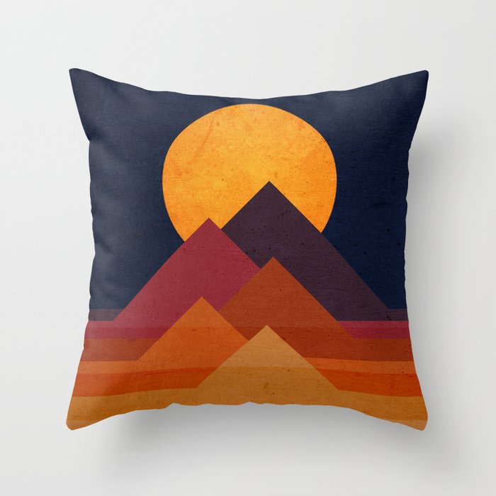 Full moon and pyramid Throw Pillow Gallery Image 1