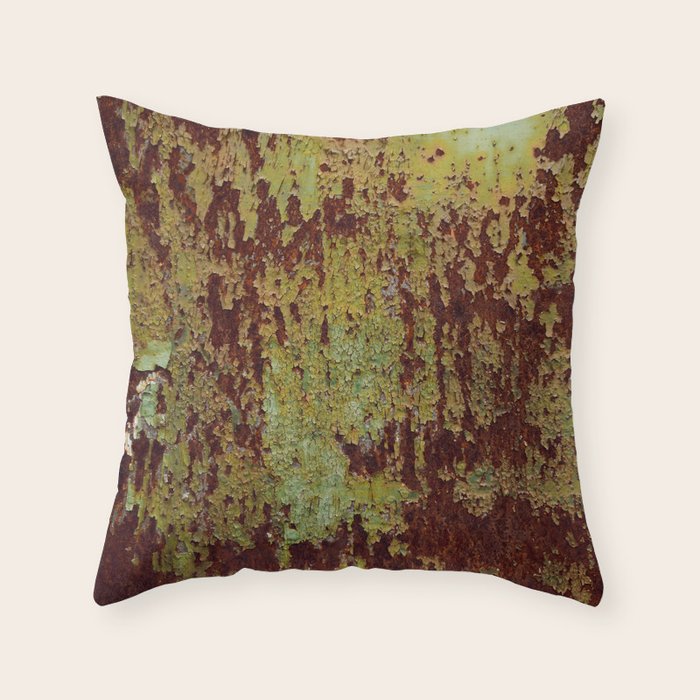 Pretty Green Abstract Texture I Throw Pillow Gallery Image 1