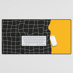 Sunkissed Gold | Warp Grid: Midnight Black Edition Desk Mat Gallery Image 1