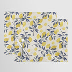 Mediterranean lemon branch pattern Placemat Gallery Image 1