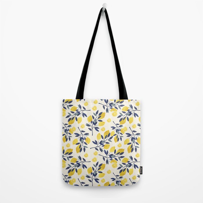 Mediterranean lemon branch pattern Tote Bag Gallery Image 2