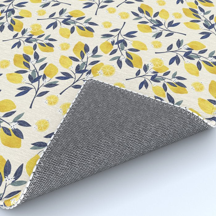 Mediterranean lemon branch pattern Rug Gallery Image 4