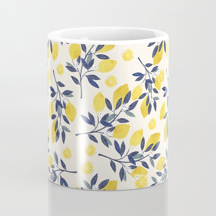 Mediterranean lemon branch pattern Coffee Mug Gallery Image 4