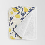 Mediterranean lemon branch pattern Throw Blanket Gallery Image 3