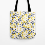 Mediterranean lemon branch pattern Tote Bag Gallery Image 1