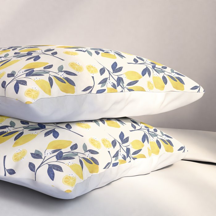 Mediterranean lemon branch pattern Pillow Sham Gallery Image 3