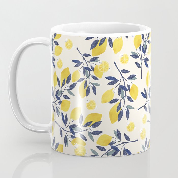 Mediterranean lemon branch pattern Coffee Mug Gallery Image 3
