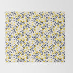 Mediterranean lemon branch pattern Throw Blanket Gallery Image 2
