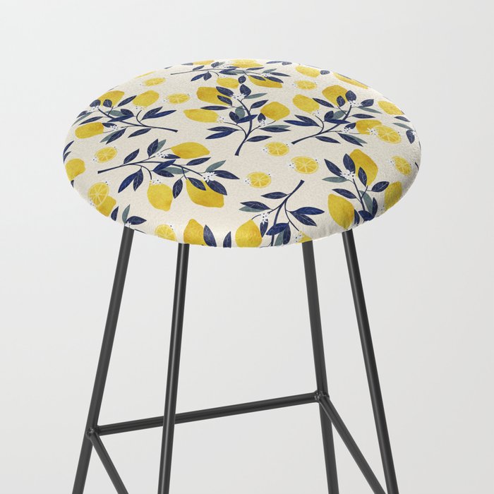 Mediterranean lemon branch pattern Stool Gallery Image 2