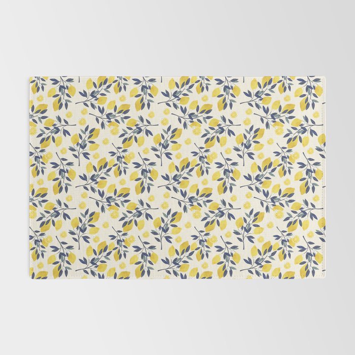 Mediterranean lemon branch pattern Rug Gallery Image 2