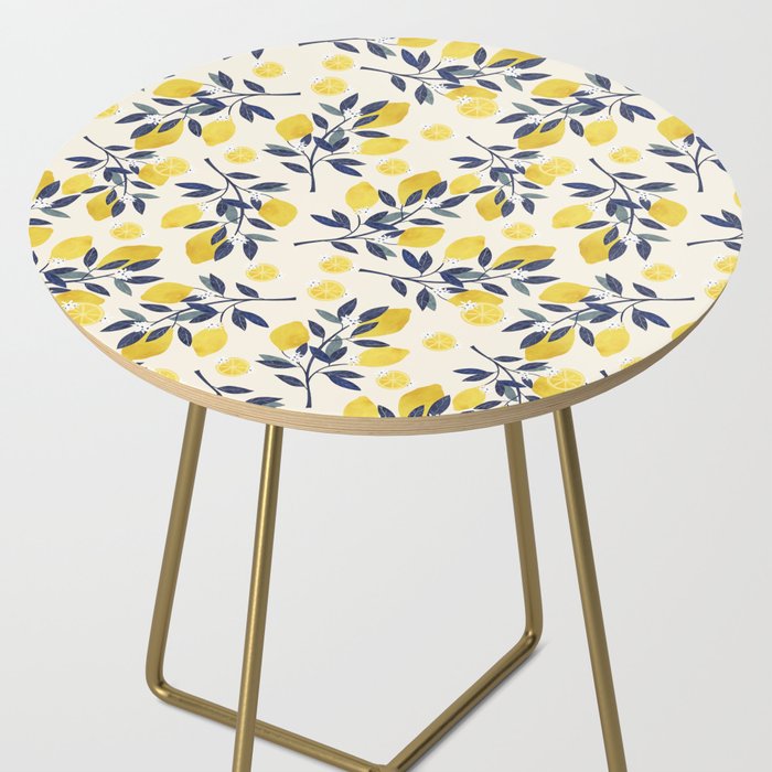 Mediterranean lemon branch pattern Side Table Gallery Image 2