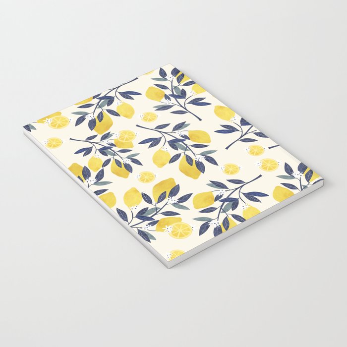 Mediterranean lemon branch pattern Notebook Gallery Image 3