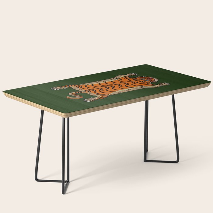 TIBETAN TIGER RUG-green Coffee Table Gallery Image 1