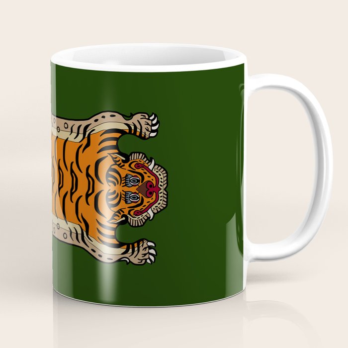 TIBETAN TIGER RUG-green Coffee Mug Gallery Image 1