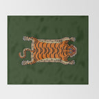 TIBETAN TIGER RUG-green Throw Blanket Gallery Image 2