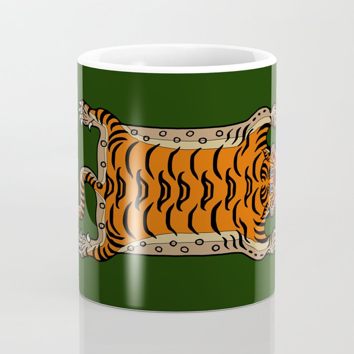 TIBETAN TIGER RUG-green Coffee Mug Gallery Image 4