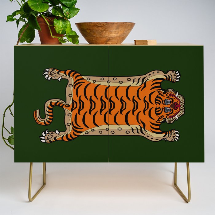 TIBETAN TIGER RUG-green Credenza Gallery Image 1